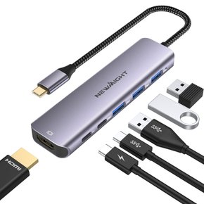 USB C 6-in-1 hdmi 타입-c 4K30HZ HDMI 타입-c USB-A 5Gbps PD 100W usb c hdmi 맥북 프로에어