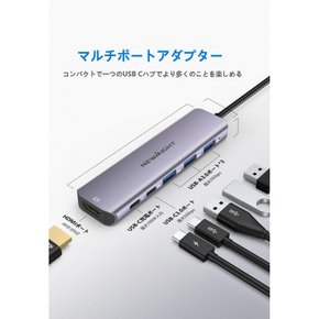 USB C 6-in-1 hdmi 타입-c 4K30HZ HDMI 타입-c USB-A 5Gbps PD 100W usb c hdmi 맥북 프로에어