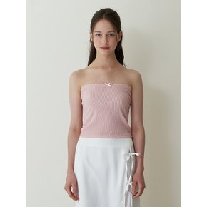 baby ribbon tube top - baby pink