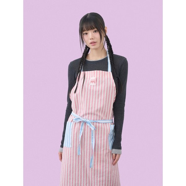 파스텔 믹스 롱 앞치마 (핑크)