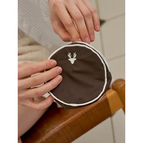 Mini round pouch_ brown