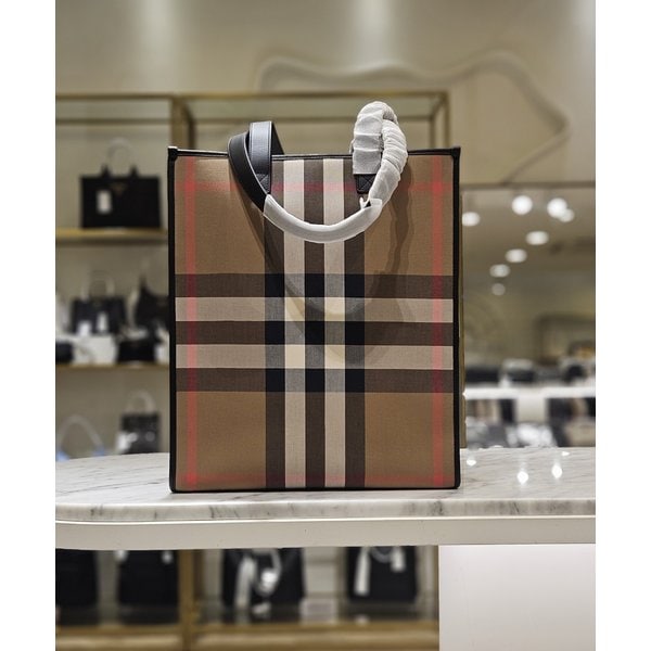 [시흥점] 여성 북 체크 캔버스 미듐 토트백 8084551