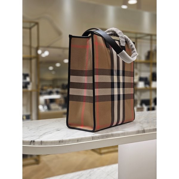 [시흥점] 여성 북 체크 캔버스 미듐 토트백 8084551