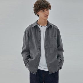 DENIM GARMENT POCKET SHIRTS GREY