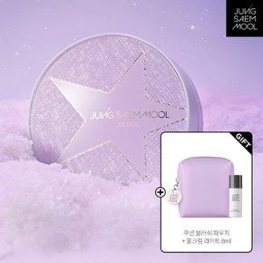 [25 홀리데이] 에센셜 스킨 누더 쿠션(본품+리필) + 블러쉬 파우치(퍼플) + 물크림라이트 8ml