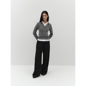 WOOL STRAP PANTS [BLACK]