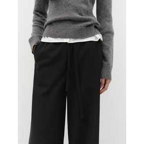 WOOL STRAP PANTS [BLACK]