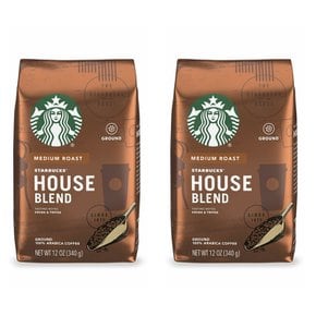 [해외직구]스타벅스 하우스 블렌드 미디엄 그라운드 스벅커피 340g 2팩 Starbucks House Blend Medium Ground 12oz