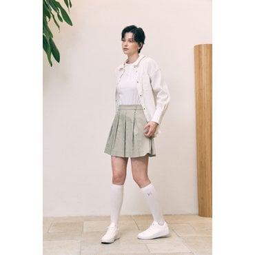 버뮤다그래스 새틴 볼륨 스커트_BEIGE