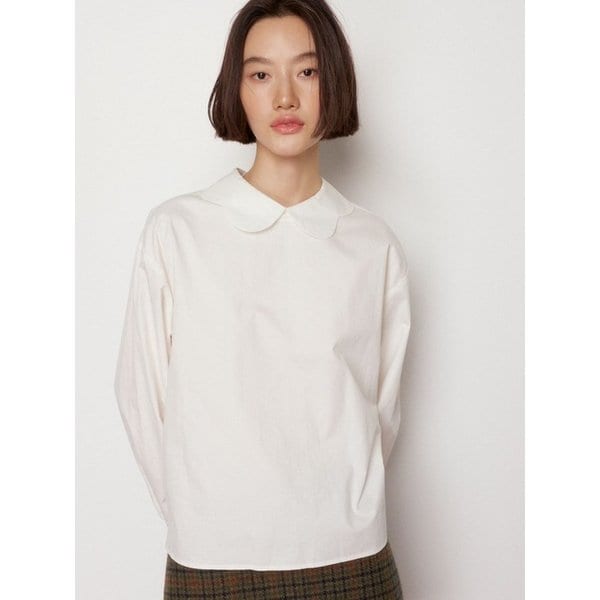 [3차] 플라워 카라 루즈핏 셔츠 - 화이트