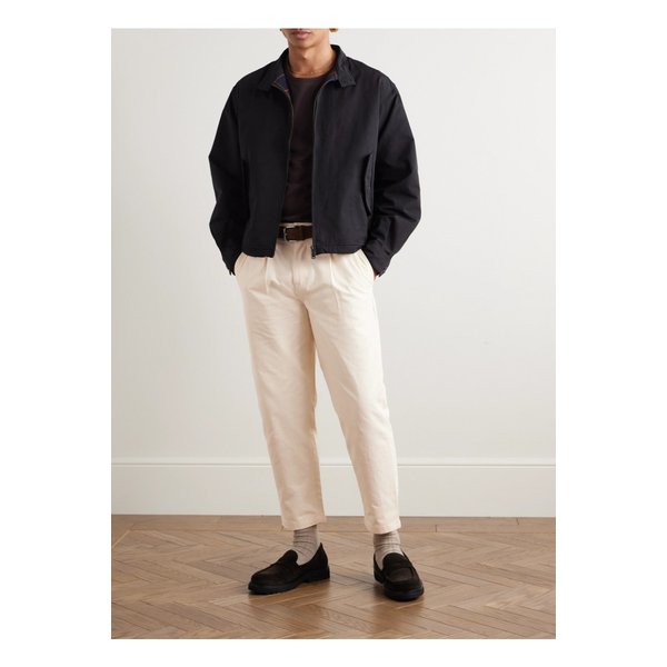 프리즘웍스 호워스 테이퍼드 크롭 플리츠 코튼 트윌 팬츠 1647597344065629