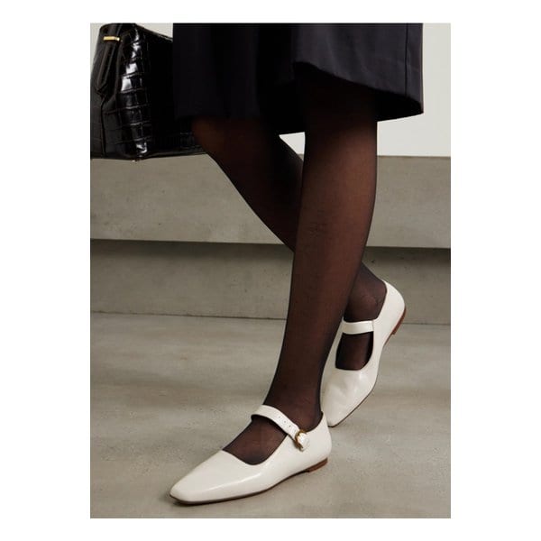 엠 파슨스 트라몬토 글로스 가죽 메리 제인 발레리나 플랫 아이보리 1647597337562827