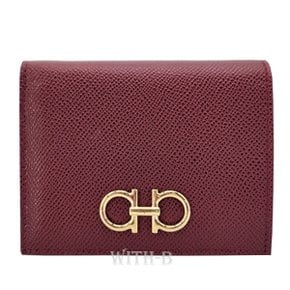 [시흥점] [FERRAGAMO] 레더 플랩 여성 반지갑 220656 0772272 CARMINE