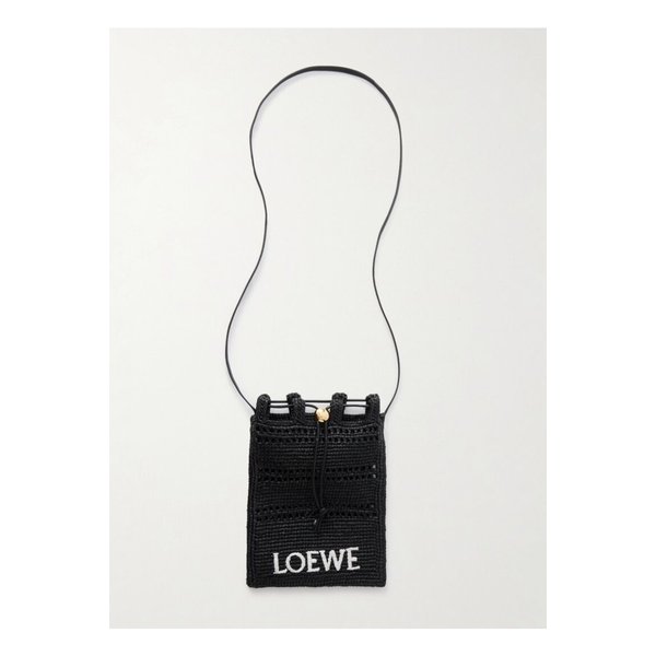 파울라 이비자 가죽 트리밍 자수 라피아 숄더 백 블랙 1647597357972946