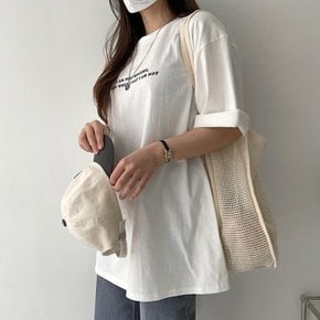 / 이븐 레터링 오버핏 반팔 티셔츠 레이어드 티셔츠