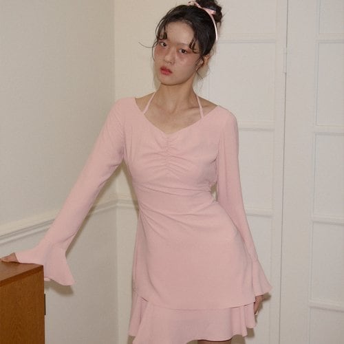 [살롱드욘] Ballet Mini Dress Peach
