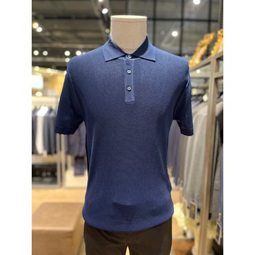 킨록바이킨록앤더슨 S/S 쿨소재 네이비 카라니트