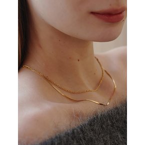 [실버925] R2417_SNAKE SLIM CHAIN SV925 GOLD NECKLACE