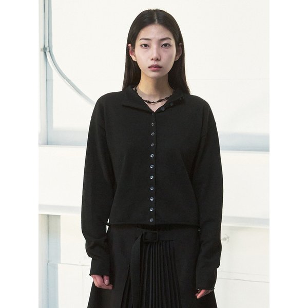 발렌타인 하프 하이넥 가디건 [black]