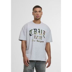 True Religion 트루 종교 포레스트 카모 프린트 티셔츠 - 그레이 6963877