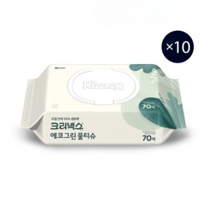 물티슈 에코그린 100% 생분해 물티슈 캡형 70매 X 10팩