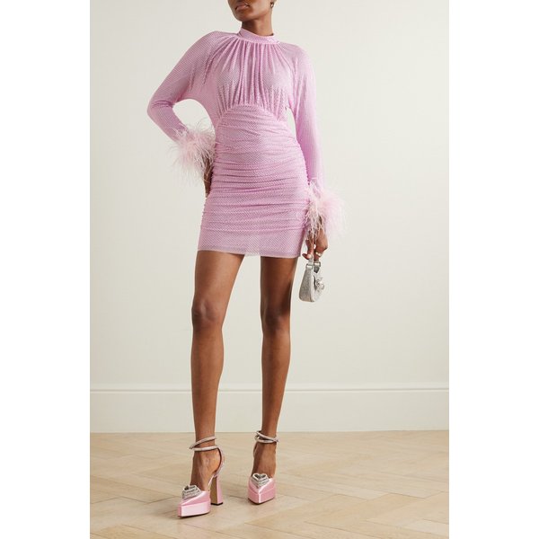 크리스탈 장식 스트레치 메쉬 미니 원피스 1647597324583863