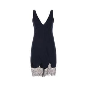 Midnight blue satin mini dress BLUE