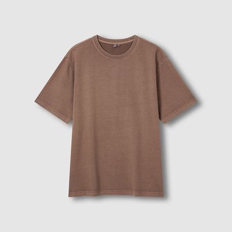 JAJU 남 워싱 오버핏 반팔 티셔츠 J116201060071