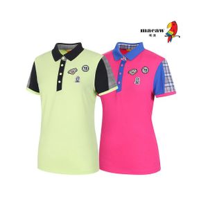여성 와펜 포인트 카라 반팔 티셔츠 MMW2TS05_P388577465