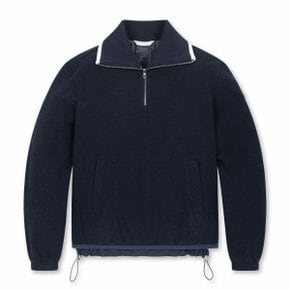 BOUCLE WINDPROOF HALF ZIP SHIRTS(Navy)_NLTBW24703NYX