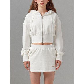 Ivory Essential Crop Hood Zip-Up