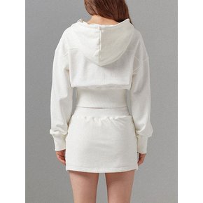 Ivory Essential Crop Hood Zip-Up