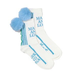 W GN POMPOM POINT MID SOCKS (LQ3YS33F)