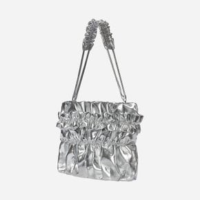 Tate Ruched Bag Silver Small + Tate Strap