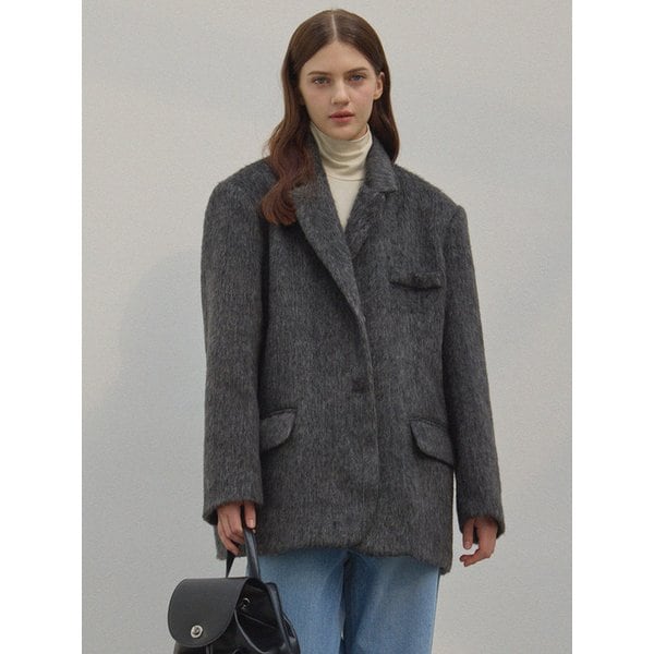 ALPACA TOUCH LOOSE FIT WOOL JACKET_CHARCOAL