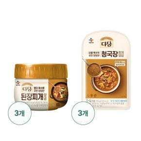 [CJ] 다담 된장찌개 양념 530g X 3개+청국장찌개양념 130g X 3개