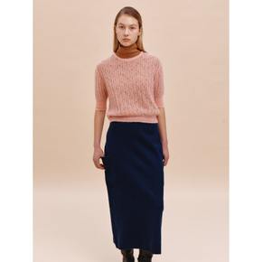 Merino Wool Cargo Knit Skirt  Navy (WE415UC03R)