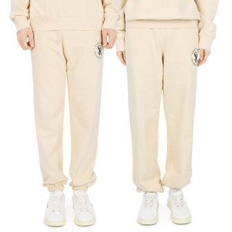 스포티앤리치 23SS 공용 스웨드 조거 팬츠(크림/블랙) S&R SWEATPANT CREAM/BLACK