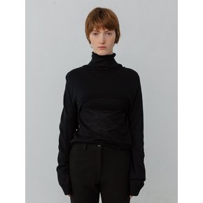 ALPACA BLEND BOLERO & HIGH NECK SEAMLESS KNIT TOP