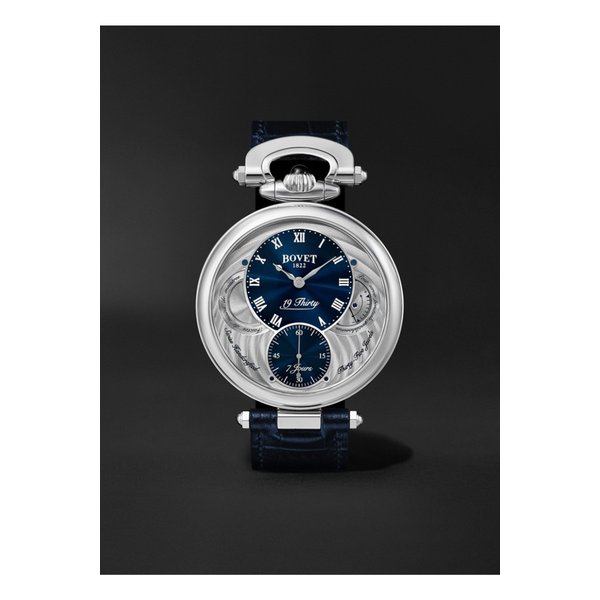 19Thirty Fleurier Hand-Wound 42mm Stainless Steel and Leather Watch, Ref. No. NTS0004