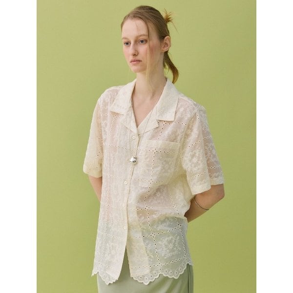 ECRU LACE SHIRT - CREAM