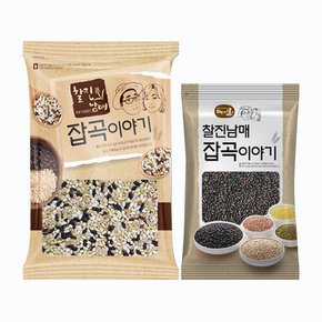 국산100% 찰진남매 찰진혼합7곡1kg+찰흑미500g