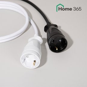 홈365 국산 고용량 전기 연장선 1구 멀티탭 1.5m (원형) 블랙 / 캠핑용 에어컨 고전압 연결선