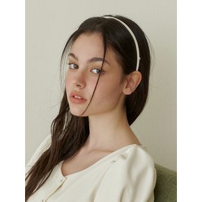 cozy mini pearl point head band - cream