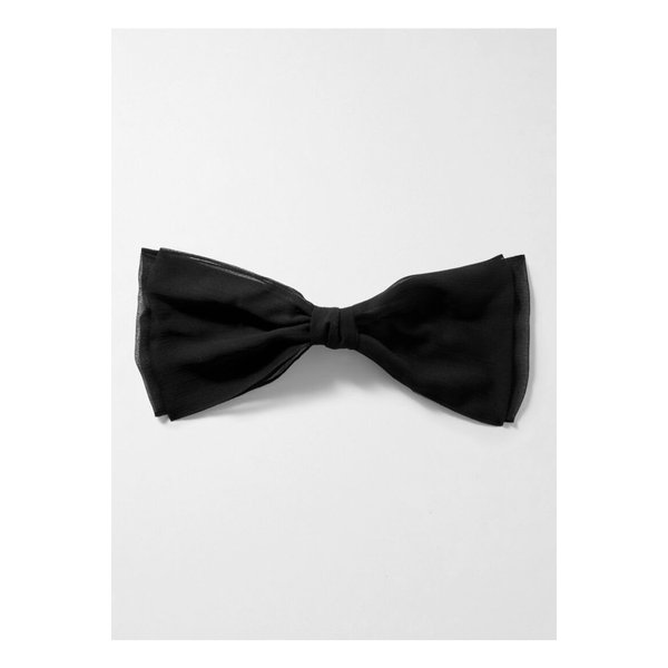 지지 버리스 재클린 보우 장식 크링클 시폰 헤어 클립 블랙 46376663162858098