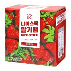 초록원 나이스틱딸기잼 50T 스틱형 일회용 딸기잼