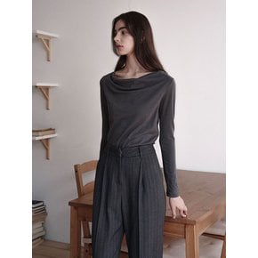 어텀 드레이프 셔링티 차콜 AUTUMN DRAPE SHIRRING TEE CHARCOAL