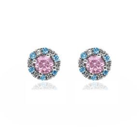 Ice color flower earring (WG) (300018)