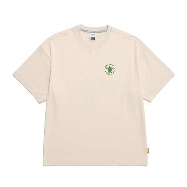 [여주점] N242UTS410 유니 드라이실 그래픽 티셔츠 베이지