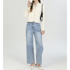 리스트 백밴딩   와이드 데님 팬츠